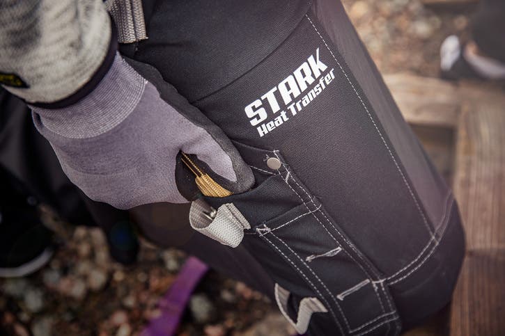 Work trousers with heat transfer